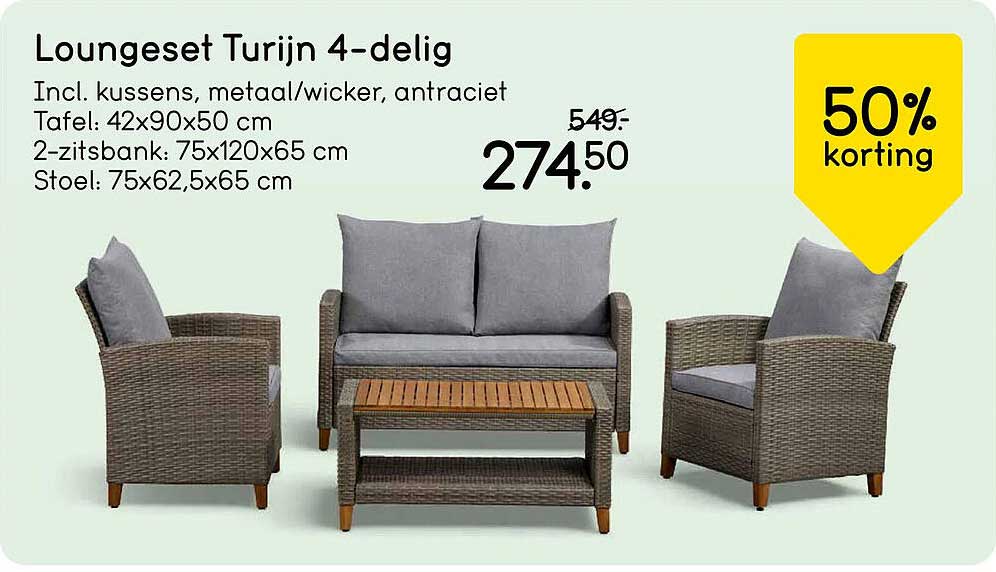 Loungeset Turijn 4-delig