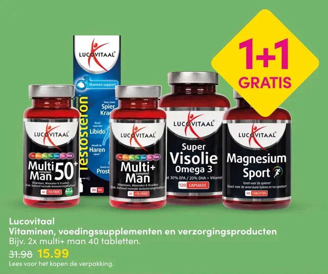 Lucovitaal Vitaminen, voedingssupplementen en verzorgingsproducten 1+1 GRATIS