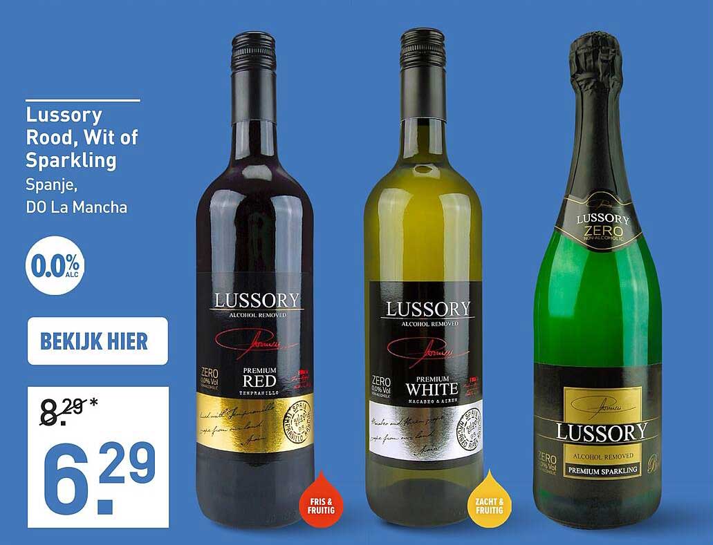 Lussory Rood, Wit of Sparkling Spanje, DO La Mancha