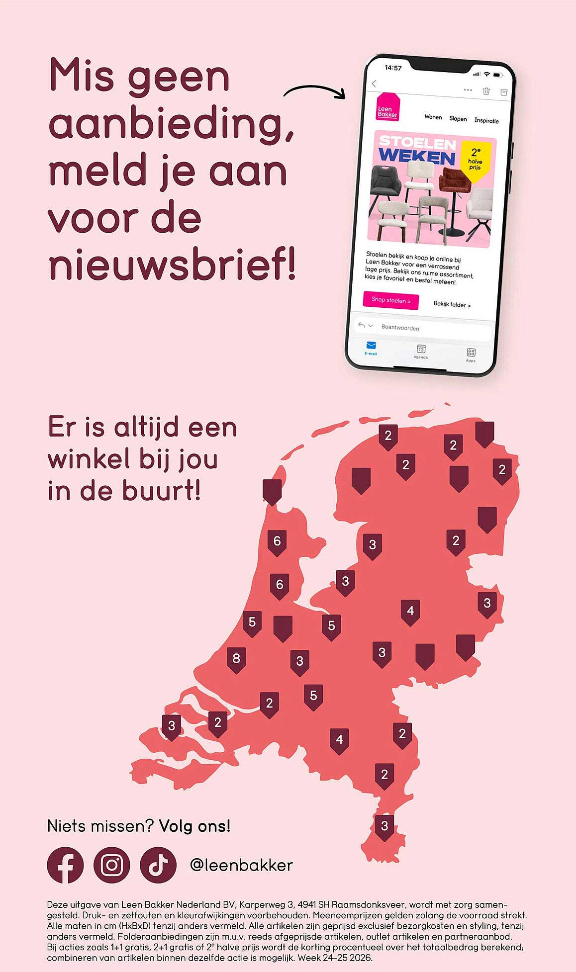Mis geen aanbieding, meld je aan voor de nieuwsbrief!
