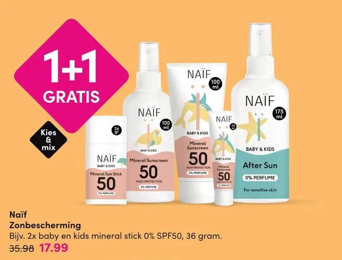 Naïf Zonnebescherming 1+1 GRATIS