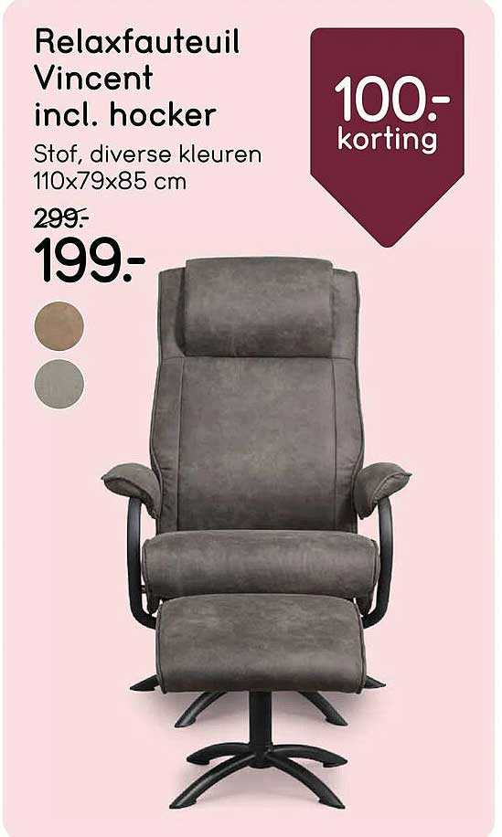 Relaxfauteuil Vincent incl. hocker