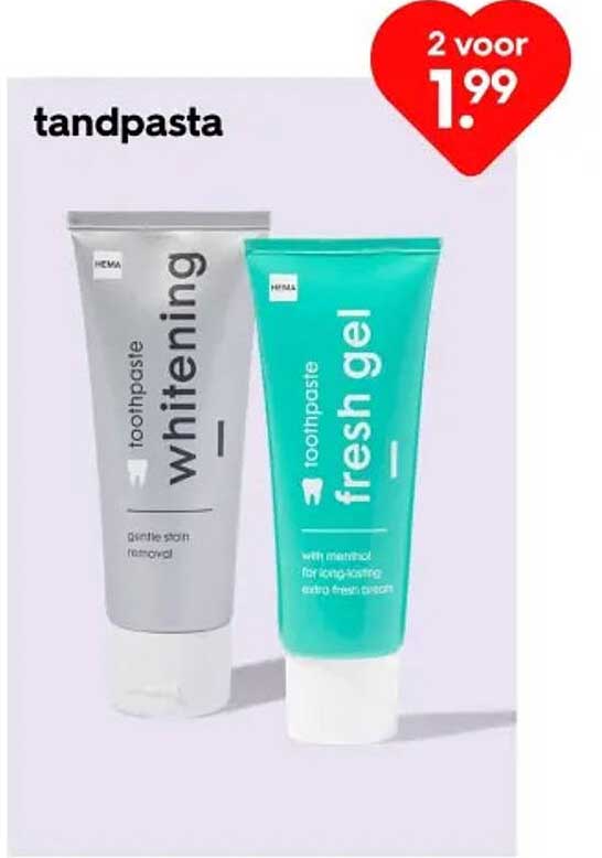 tandpasta 2 voor 1.99