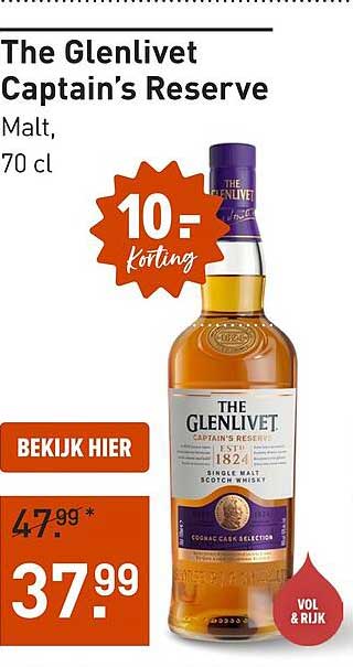 The Glenlivet Captain’s Reserve Malt, 70 cl 10=Korting