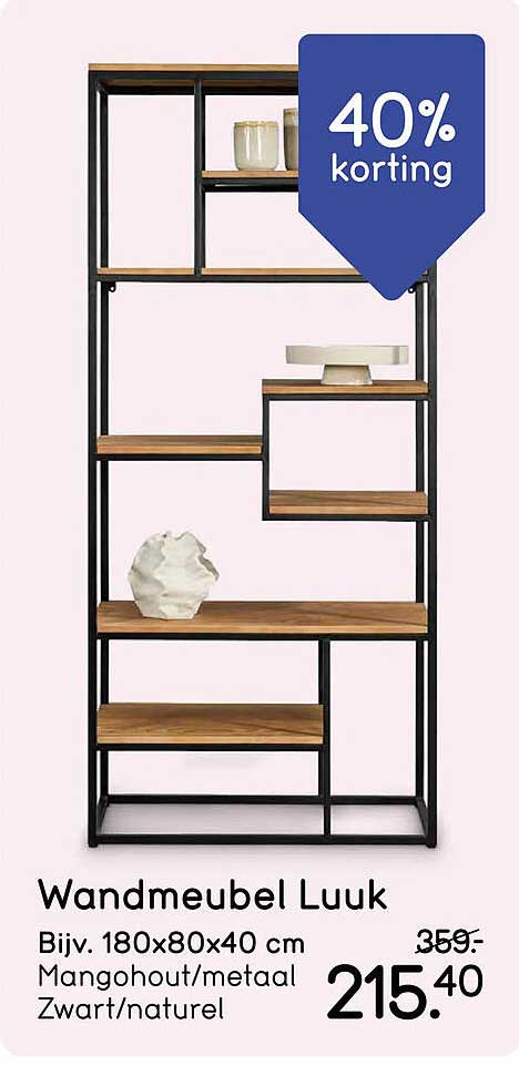 Wandmeubel Luuk 40% korting