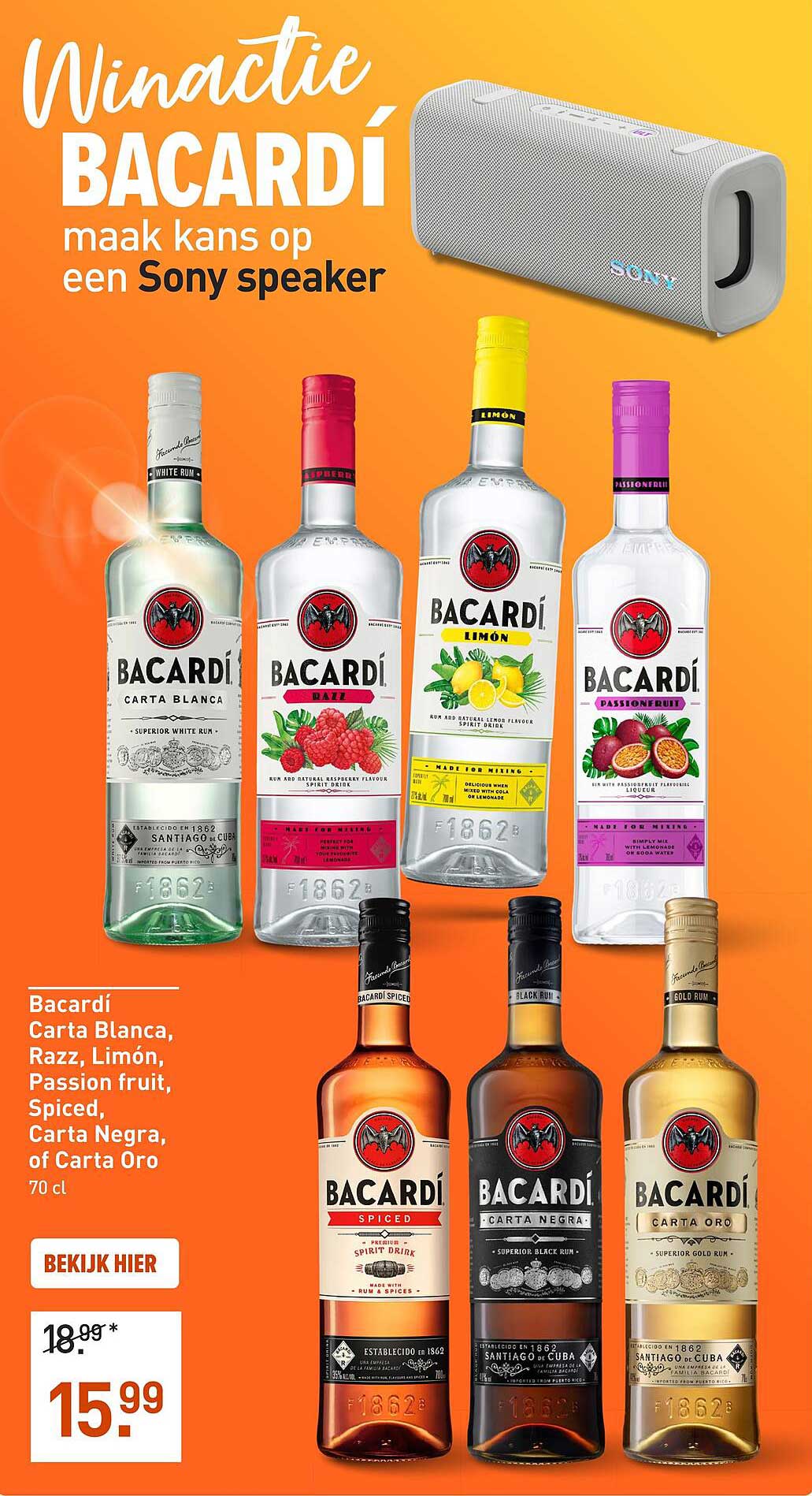 Winactie BACARDÍ maak kans op een Sony speaker