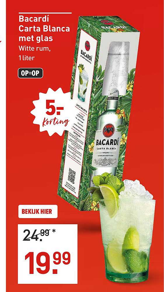 Bacardí Carta Blanca met glas