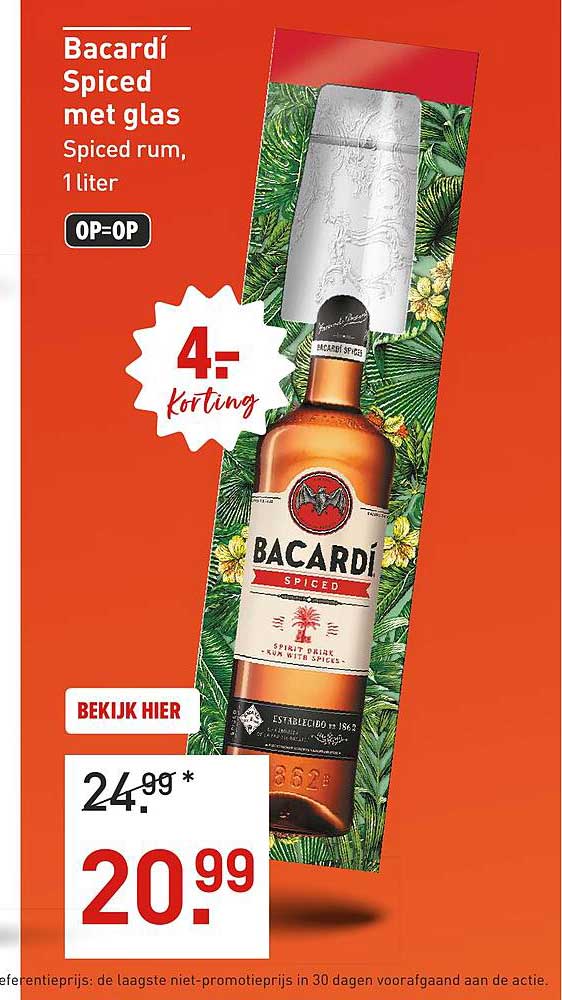 Bacardí Spiced met glas