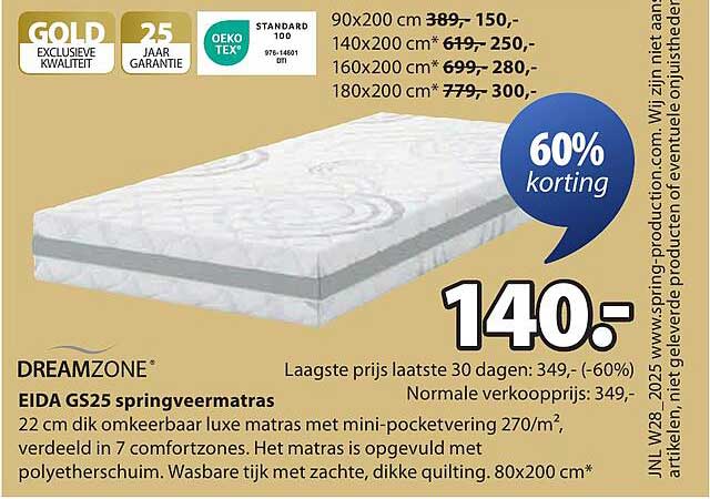EIDA GS25 springvermatras