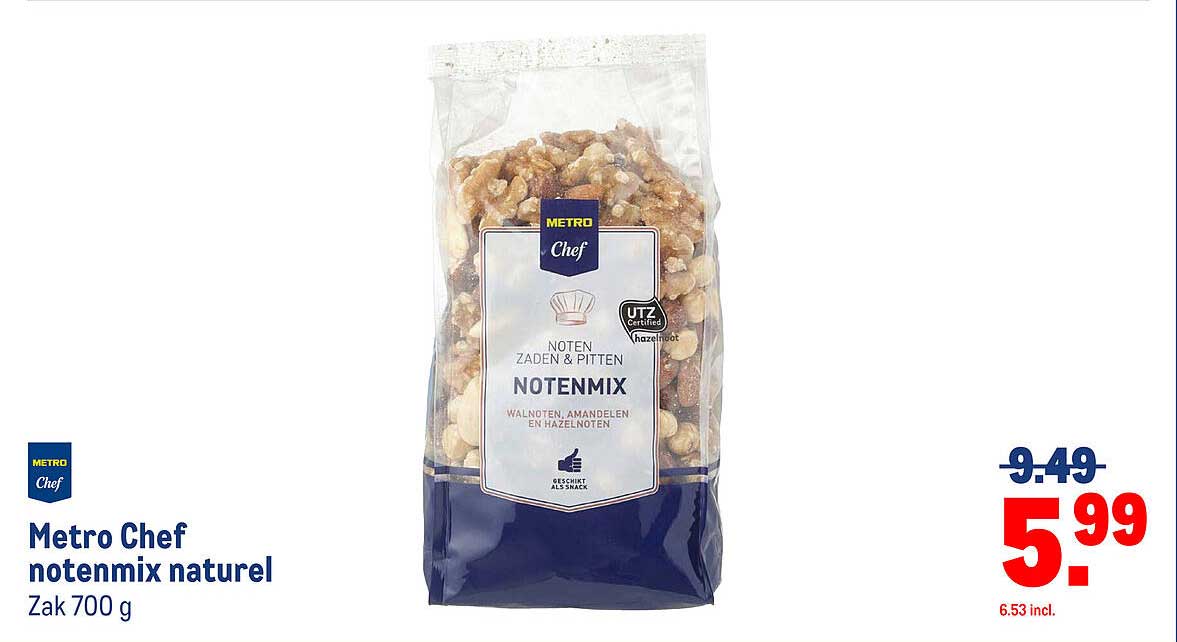 Metro Chef notenmix naturel Zak 700 g