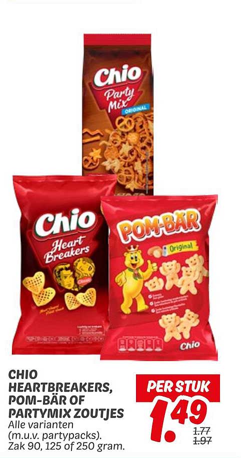 Chio Heartbreakers, Pom-Bär of Partymix Zoutjes