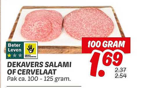 DEKAVERS SALAMI OF CERVELAAT