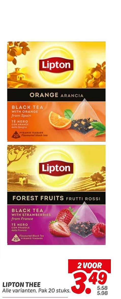 LIPTON THEE - 2 VOOR €3,49