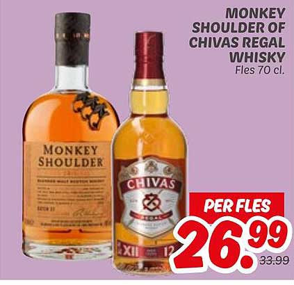 MONKEY SHOULDER OF CHIVAS REGAL WHISKY Fles 70 cl.