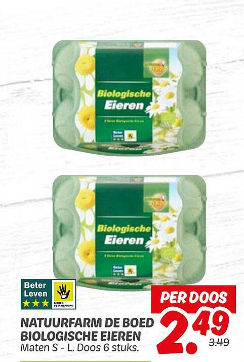 NATUURFARM DE BOED BIOLOGISCHE EIERS 6 STUKS