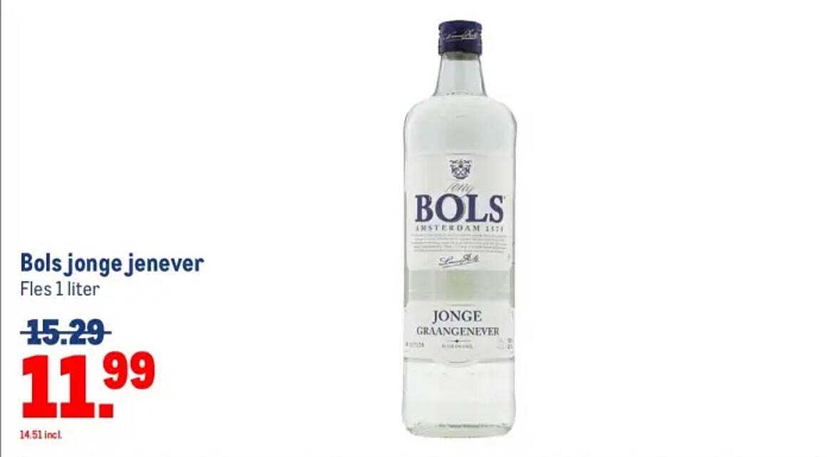 Bols jonge jenever Fles 1 liter