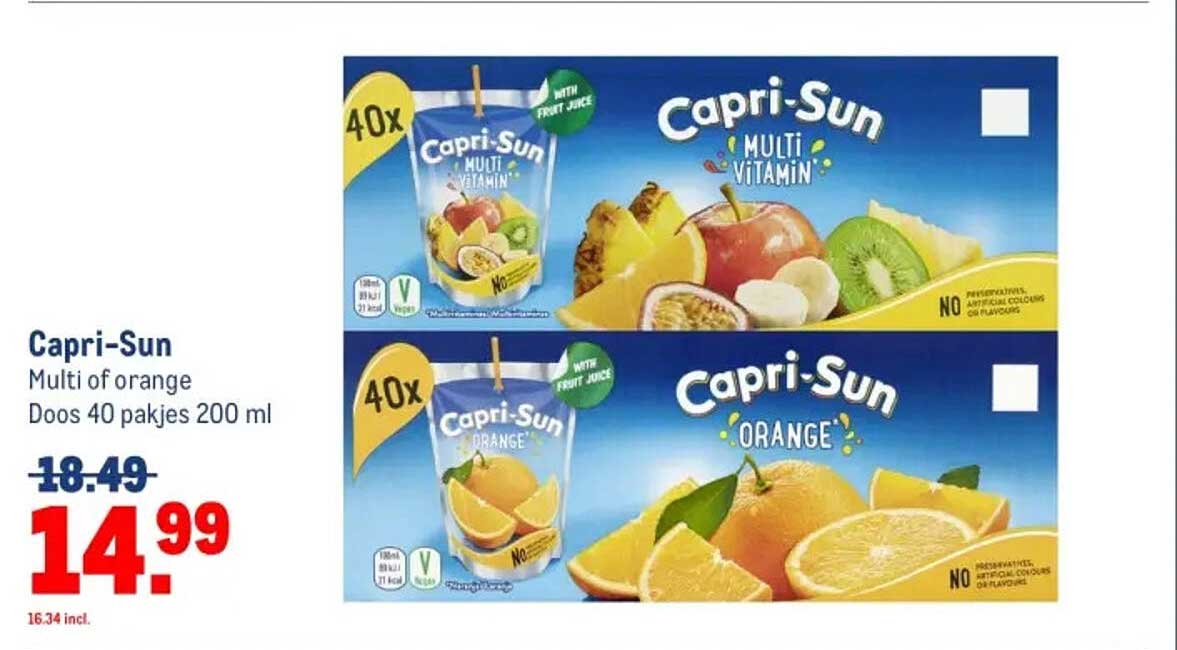 Capri-Sun Multi of orange Doos 40 pakjes 200 ml