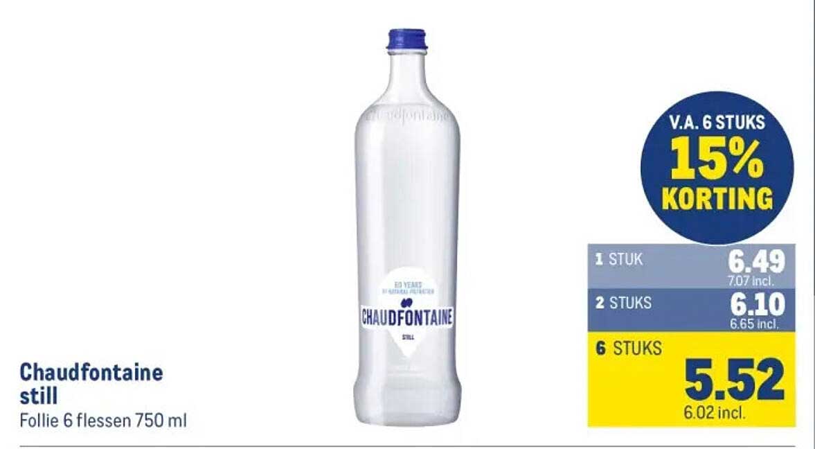 Chaudfontaine still Folie 6 flessen 750 ml