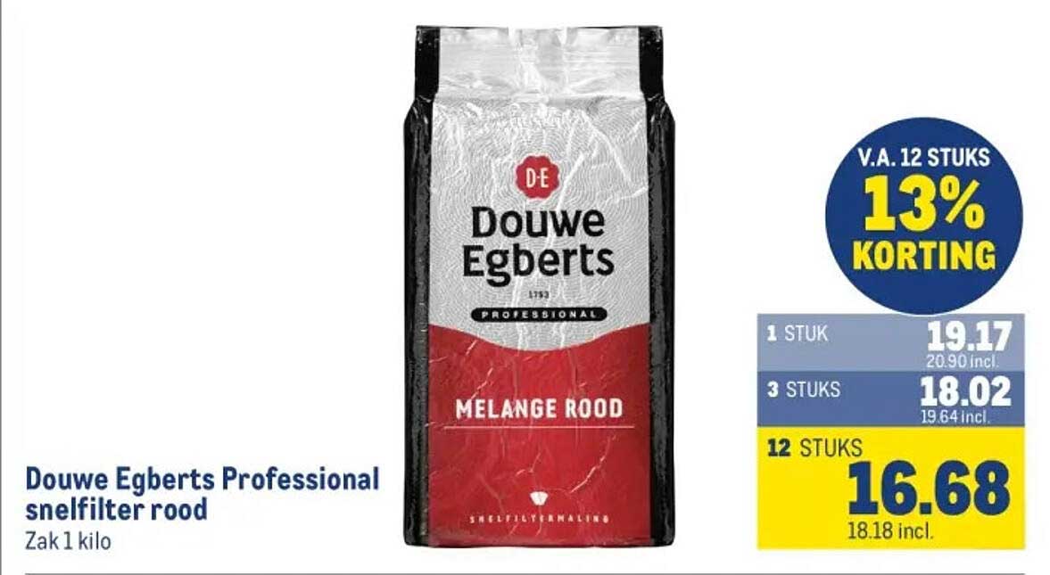 Douwe Egberts Professional snelfilter rood Zak 1 kilo
