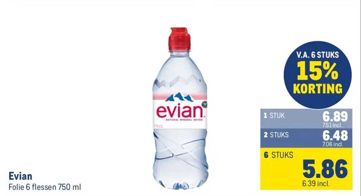 Evian Folie 6 flessen 750 ml