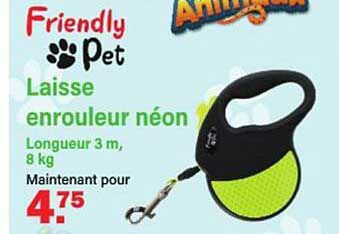 Friendly Pet Laisse enrouleur néon