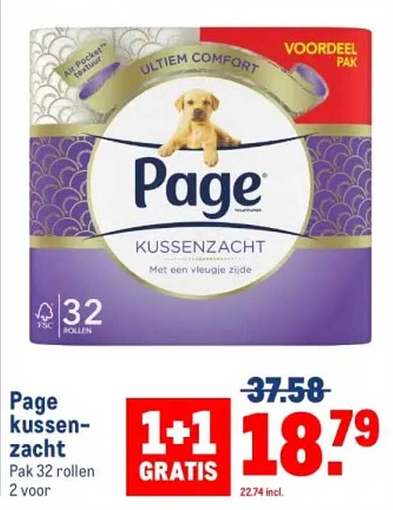 Page kussenzacht Pak 32 rollen 2 voor