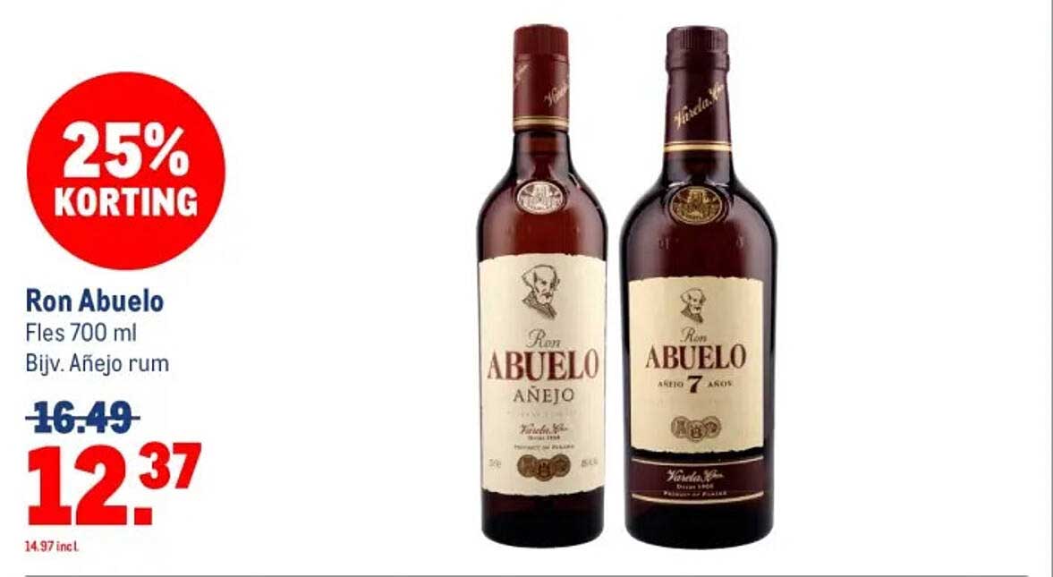 Ron Abuelo Fles 700 ml Bijv. Añejo rum