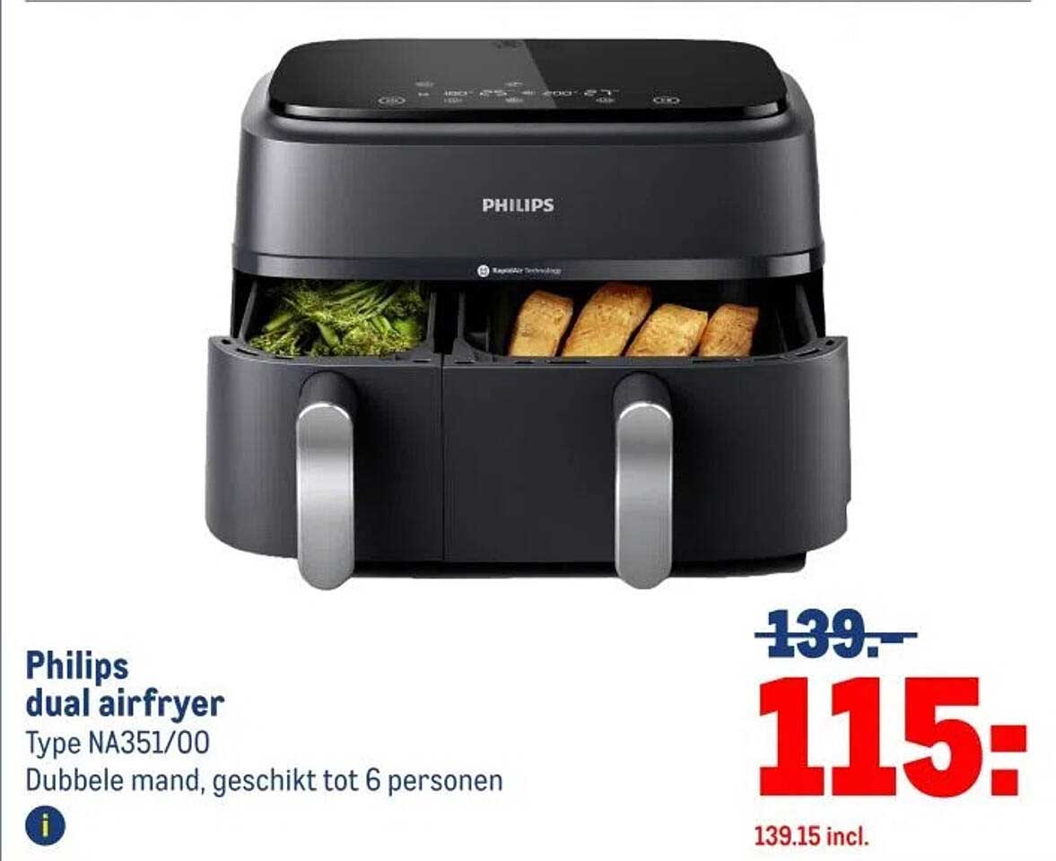 Philips dual airfryer aanbieding bij makro