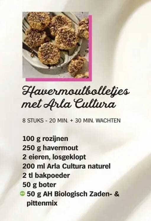 Havermoutbolletjes met Arla Cultura