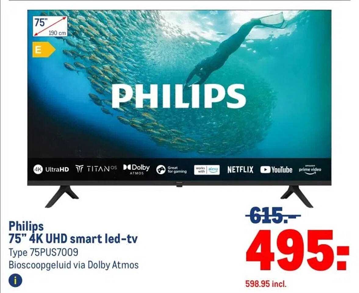 Philips 75'' 4K UHD smart led-tv