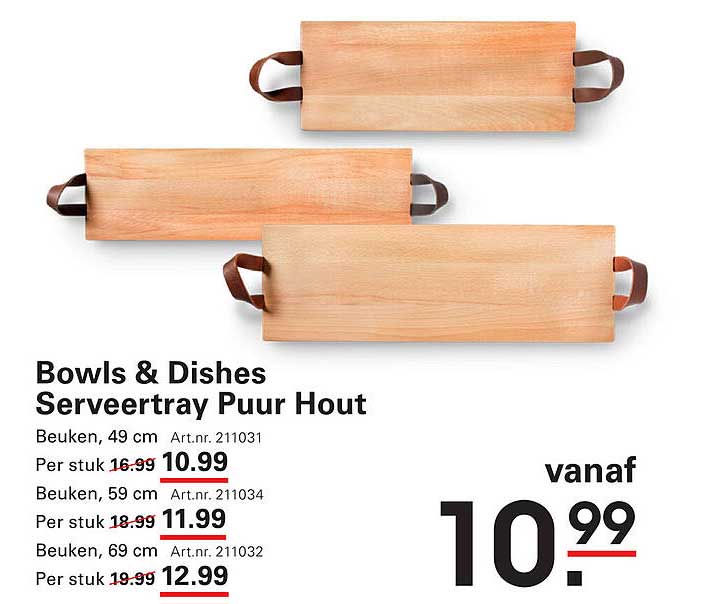 Bowls & Dishes Serveertray Puur Hout
