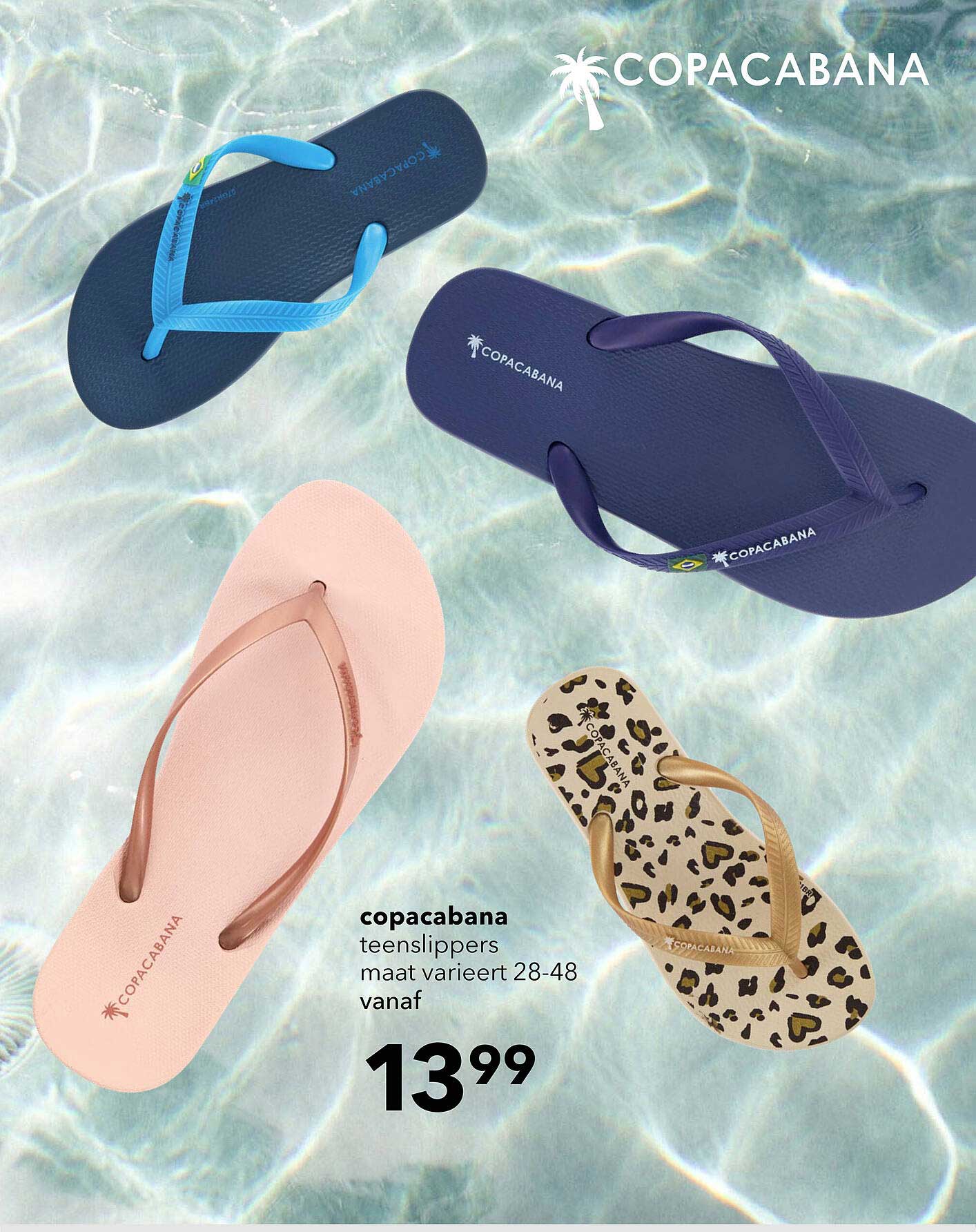 copacabana teenslippers maat varieert 28-48 vanaf