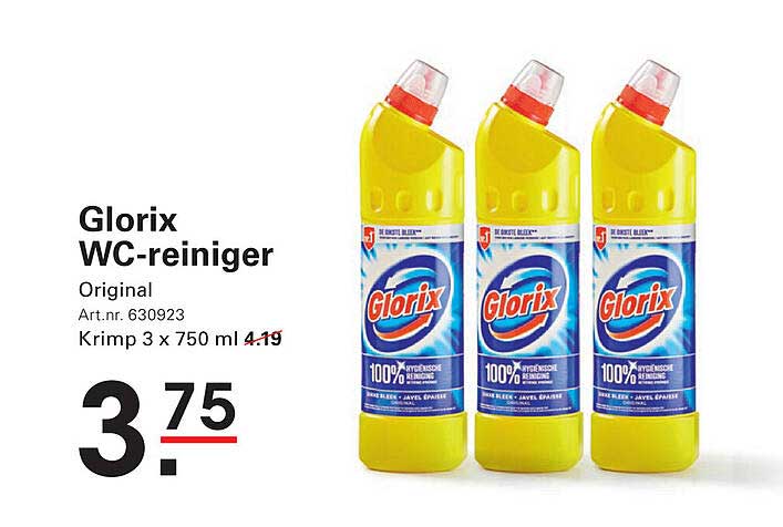 Glorix WC-reiniger Original - Krimp 3 x 750 ml