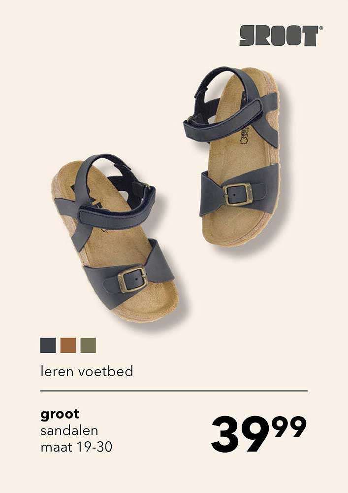 Groot leren sandalen maat 19-30