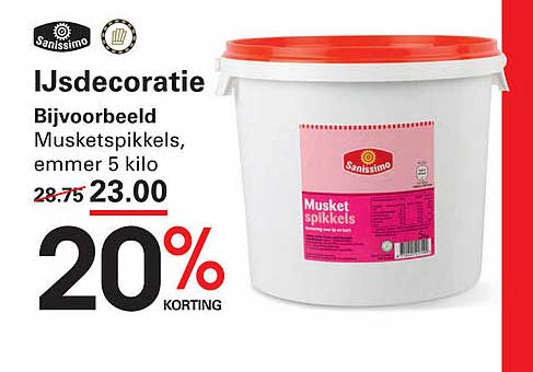 IJdecoratie Bijvoorbeeld Musketspikkels, emmer 5 kilo