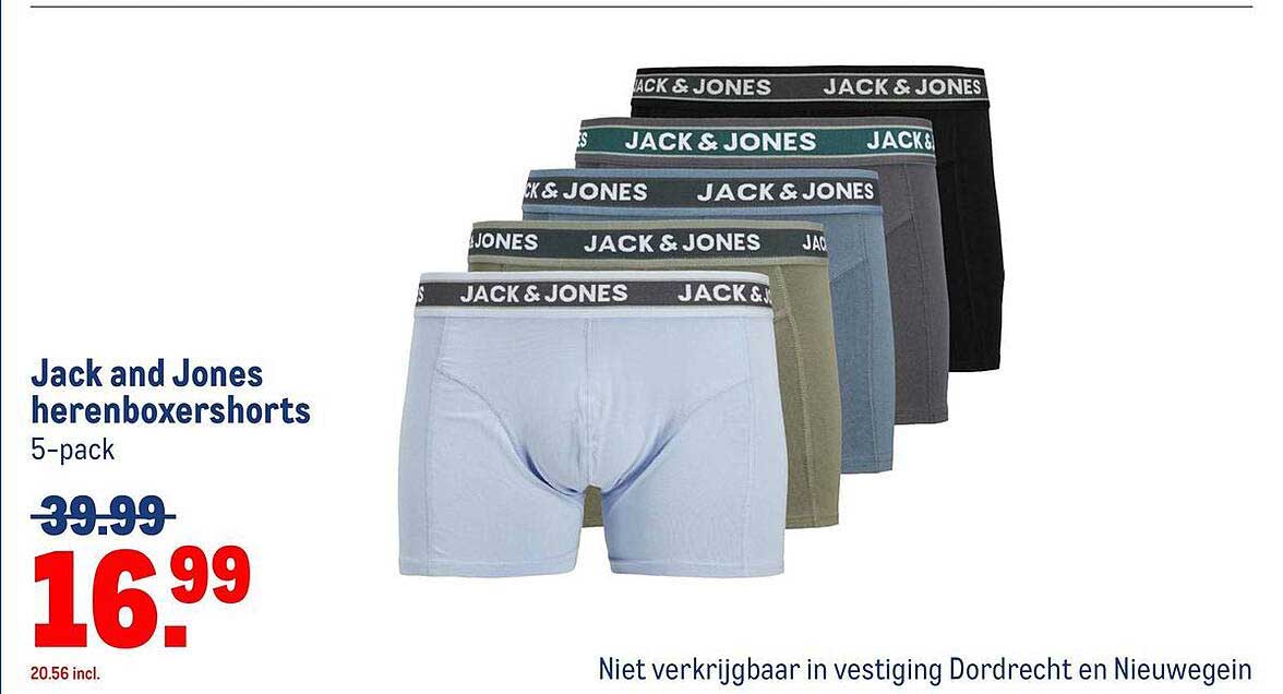 Jack and Jones herenboxershorts 5-pack