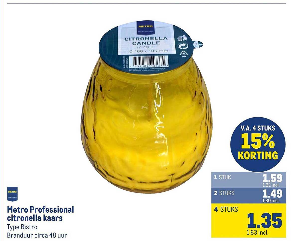 Metro Professional citronella kaars
