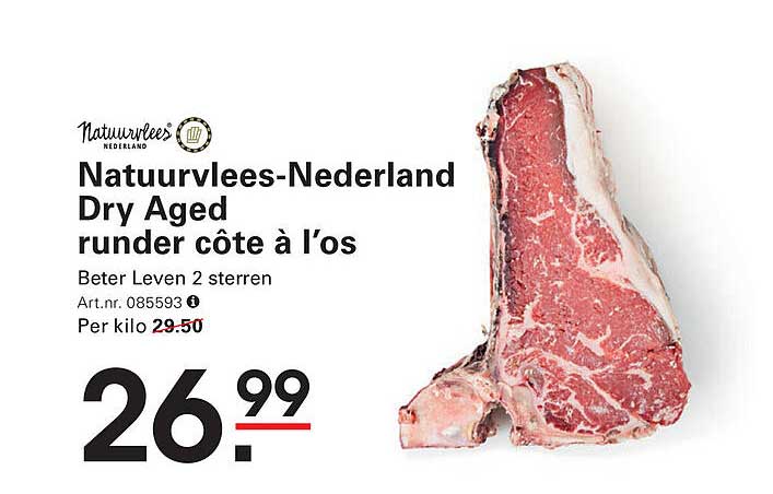 Natuurvlees-Nederland Dry Aged rundercôte à l'os