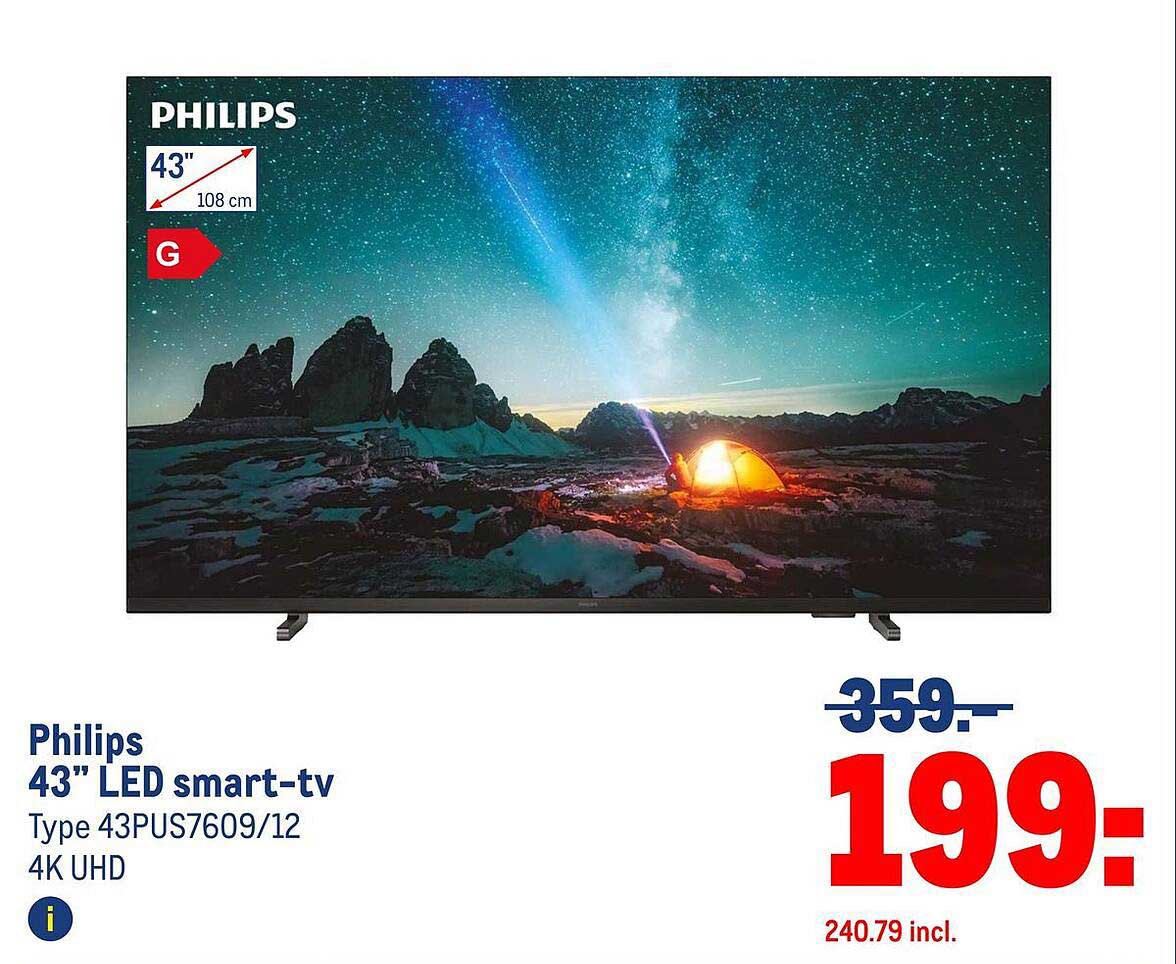 Philips 43" LED smart-tv Type 43PUS7609/12 4K UHD