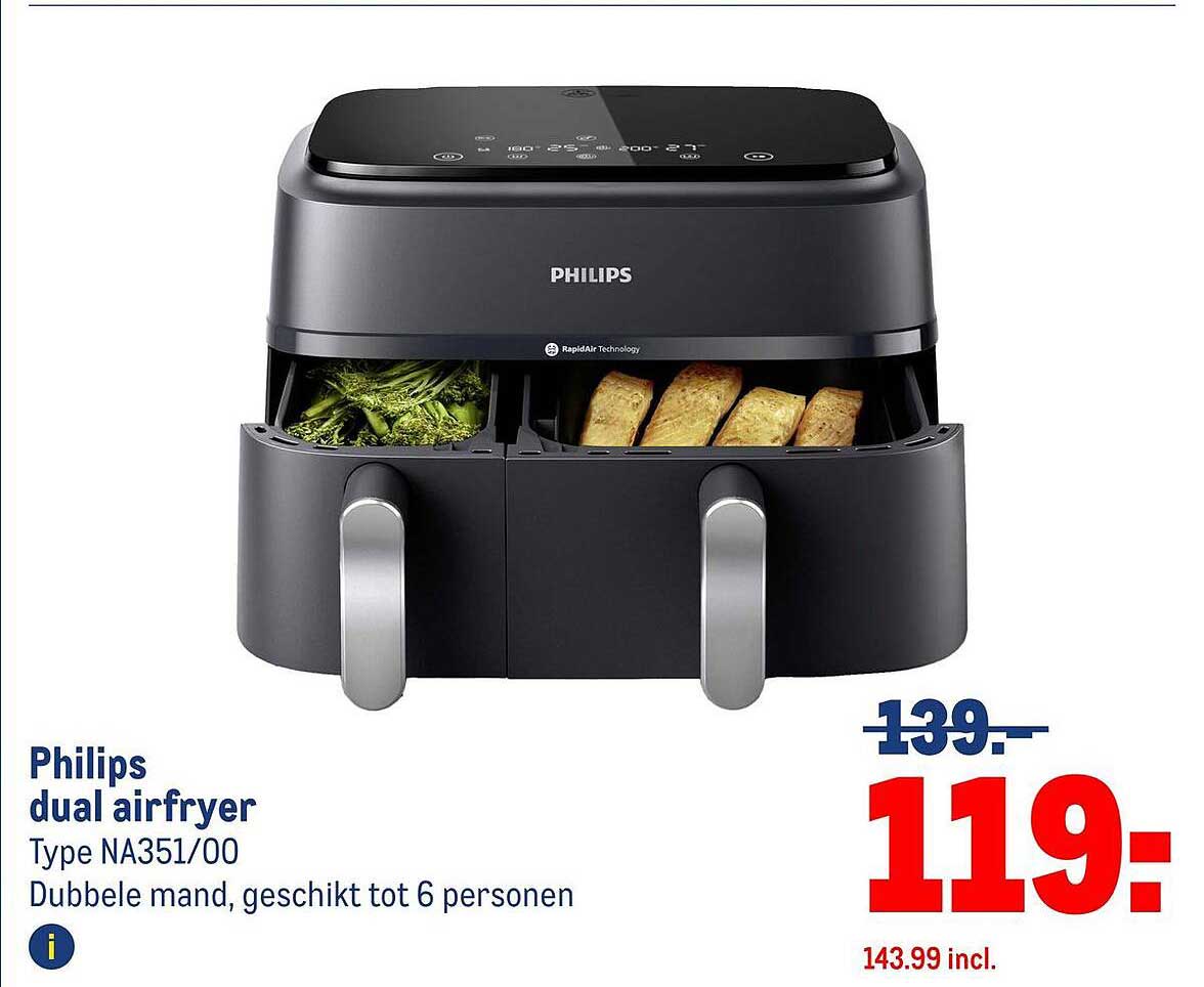 Philips dual airfryer Type NA351/00