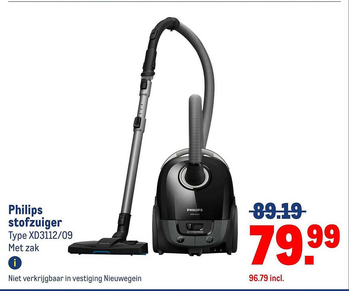 Philips stofzuiger Type XD3112/09 Met zak