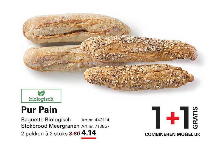 Pur Pain Baguette Biologisch Stokbrood Meergranen