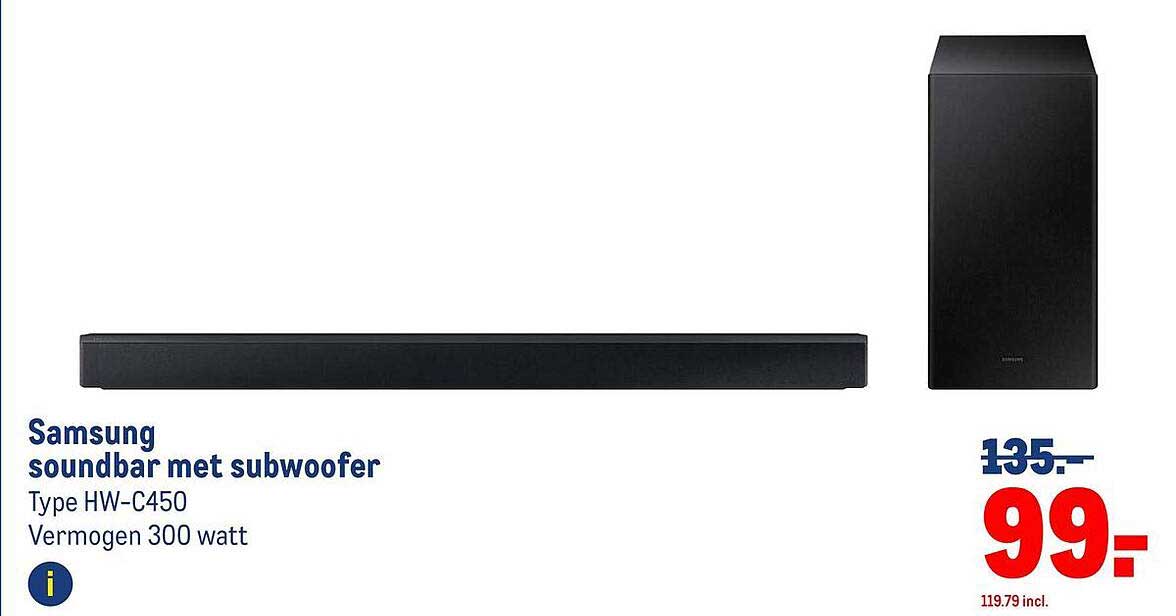Samsung soundbar met subwoofer Type HW-C450 Vermogen 300 watt