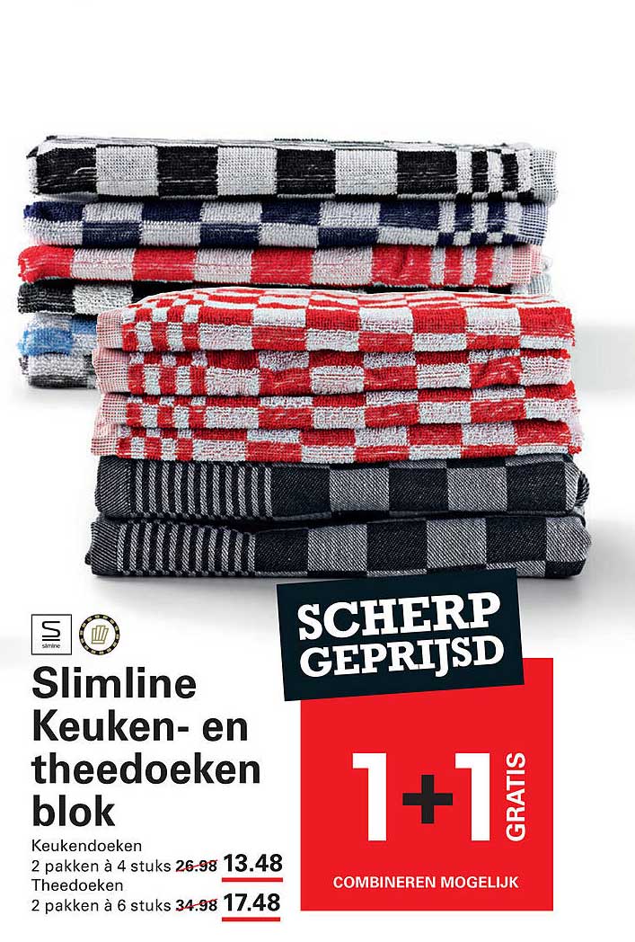 Slimline Keuken- en theedoeken blok
