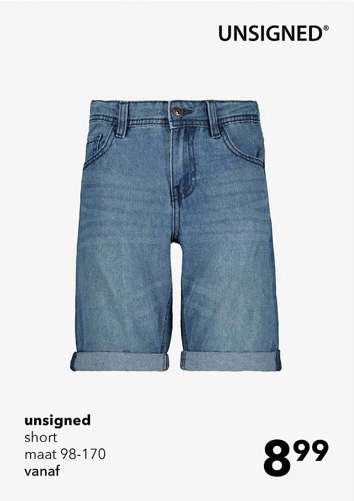 unsigned short maat 98-170 vanaf