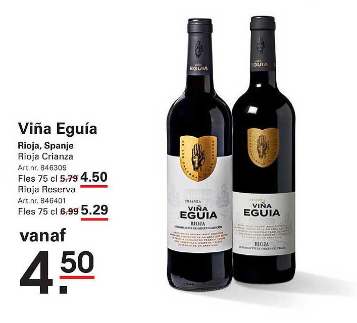 Viña Eguía Rioja Crianza 75 cl vanaf 4,50