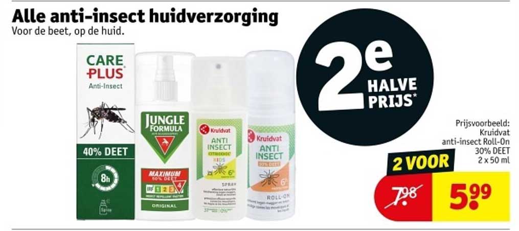 Alle anti-insect huidverzorging 2e halve prijs