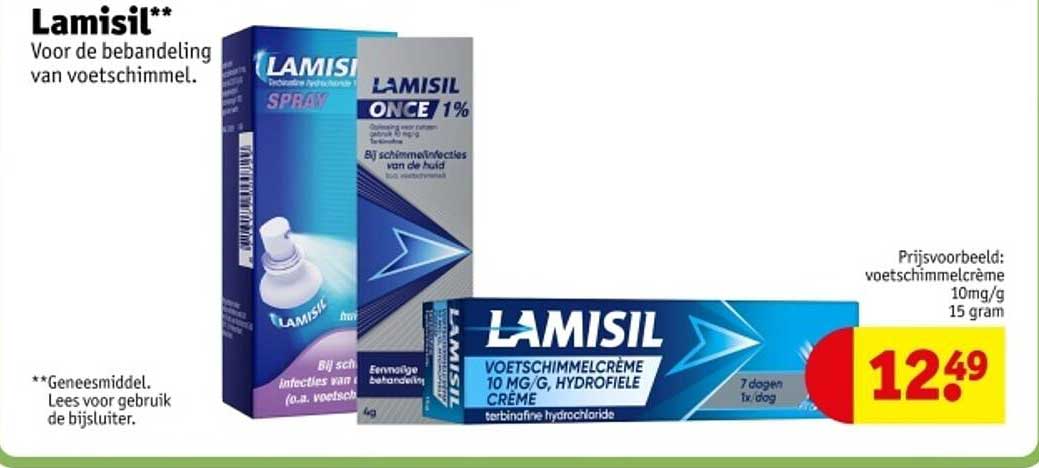Lamisil Voor de behandeling van voetschimmel.