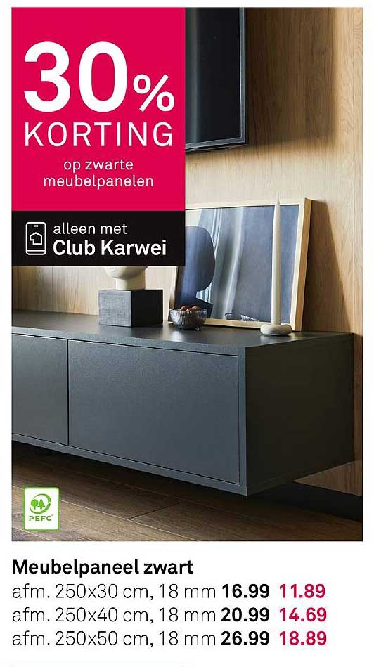 Meubelpaneel zwart