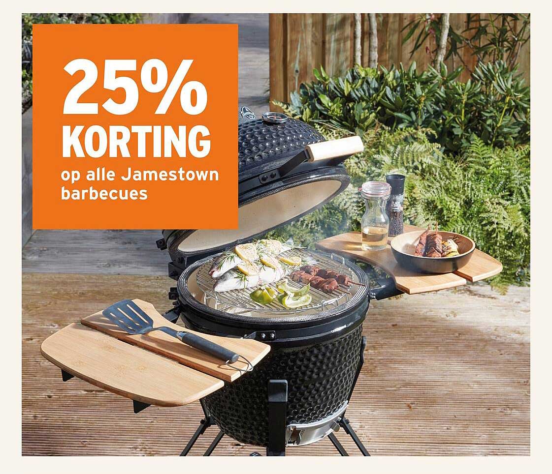 25% KORTING op alle Jamestown barbecues